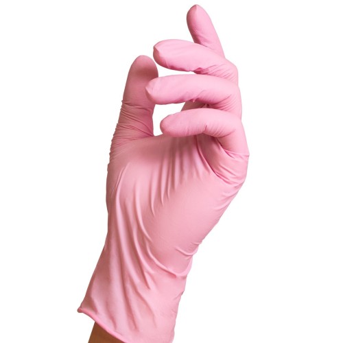 GUANTES Nitrilo rosa 100uds